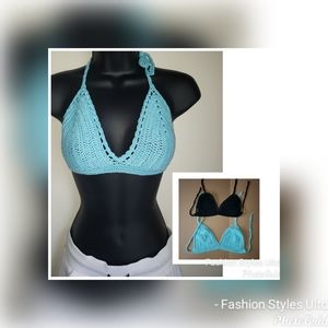 Crochet triangular halter top